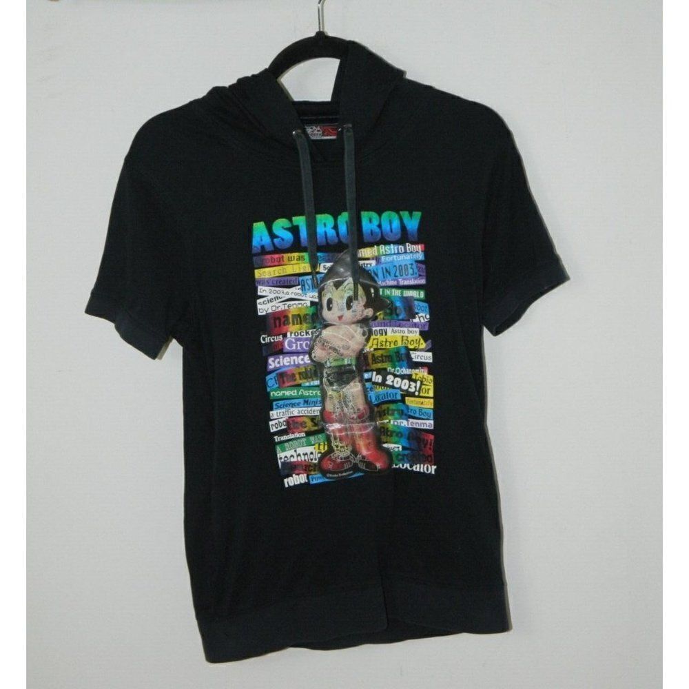 Astro Boy‎ Tezuka Productions Hoodie Black Hologram T-Shirt Hoodie  Size Medium